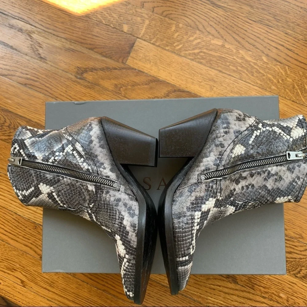 ALLSAINTS Rolene Snakeskin Heeled Cowboy Cowgirl Ankle Boots Bootie | Sz 6 | NIB - Picture 5 of 9